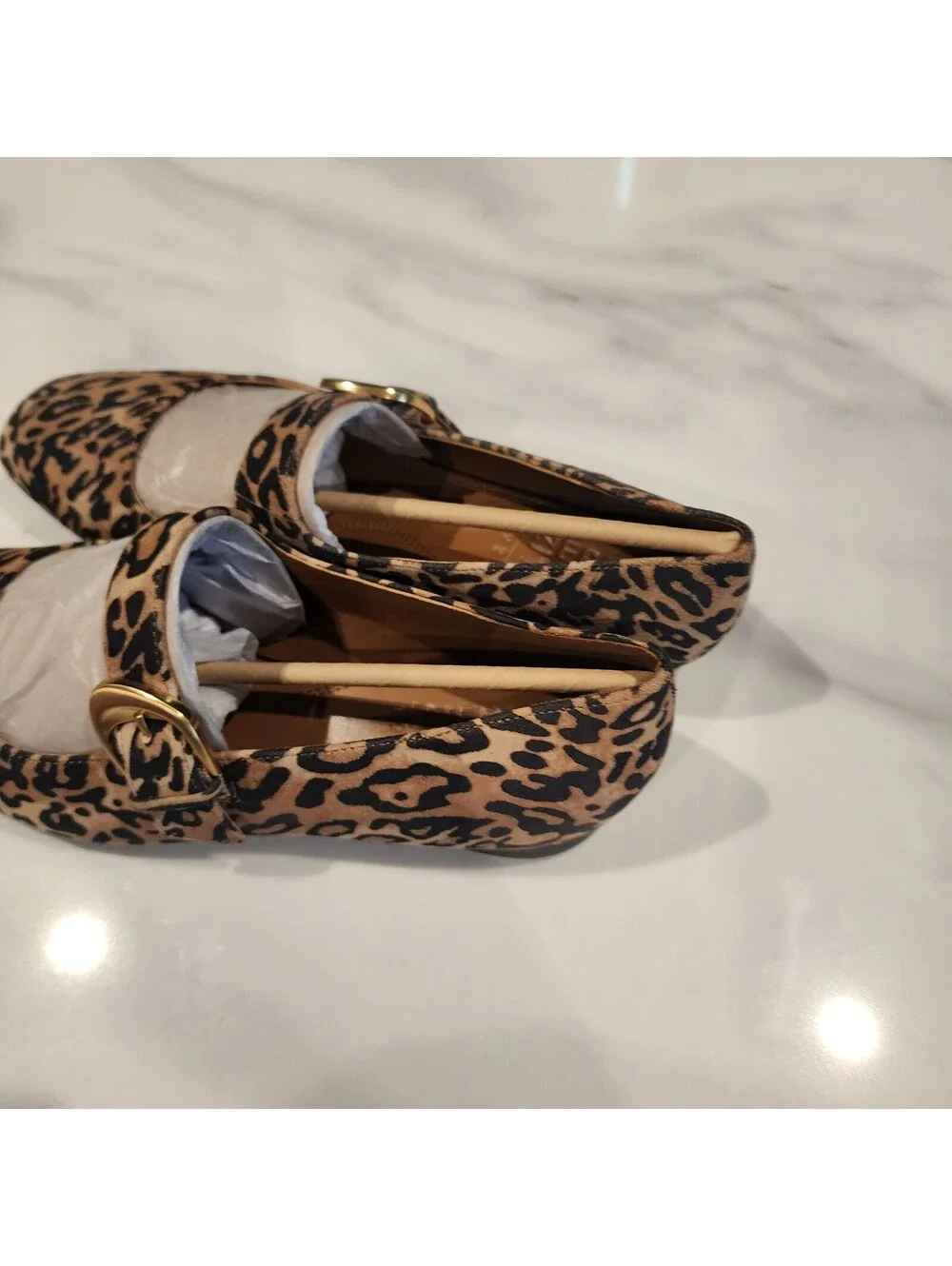 NEW Naturalizer Cosmic Leopard Suede Mary Jane Flats Square Toe Size 8.5M NWOB